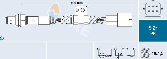 FAE 75090 - Лямбда-зонд, датчик кислорода autospares.lv