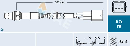 FAE 75041 - Лямбда-зонд, датчик кислорода autospares.lv