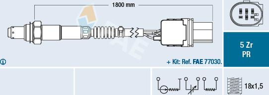 FAE 75054 - Лямбда-зонд, датчик кислорода autospares.lv