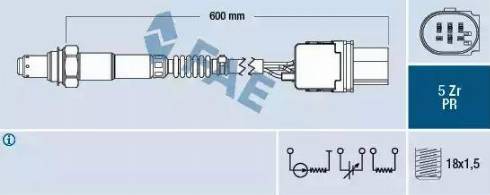 FAE 75076 - Лямбда-зонд, датчик кислорода autospares.lv