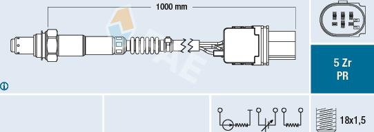 FAE 75070 - Лямбда-зонд, датчик кислорода autospares.lv