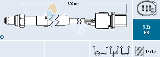 FAE 75106 - Лямбда-зонд, датчик кислорода autospares.lv