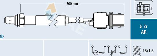 FAE 75103 - Лямбда-зонд, датчик кислорода autospares.lv