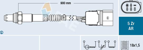 FAE 75102 - Лямбда-зонд, датчик кислорода autospares.lv