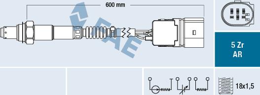 FAE 75118 - Лямбда-зонд, датчик кислорода autospares.lv