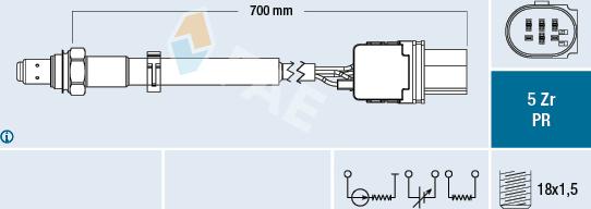 FAE 75130 - Лямбда-зонд, датчик кислорода autospares.lv