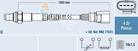 FAE 77904 - Лямбда-зонд, датчик кислорода autospares.lv