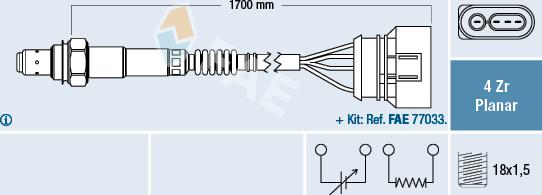 FAE 77903 - Лямбда-зонд, датчик кислорода autospares.lv