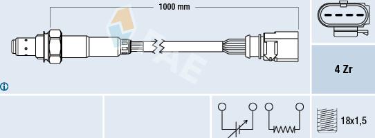 FAE 77459 - Лямбда-зонд, датчик кислорода autospares.lv