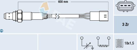 FAE 77467 - Лямбда-зонд, датчик кислорода autospares.lv