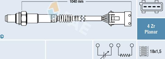 FAE 77414 - Лямбда-зонд, датчик кислорода autospares.lv