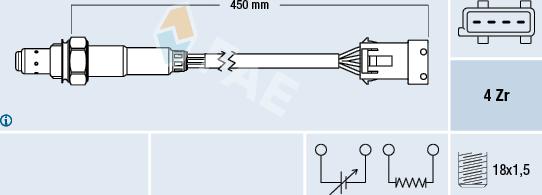 FAE 77433 - Лямбда-зонд, датчик кислорода autospares.lv