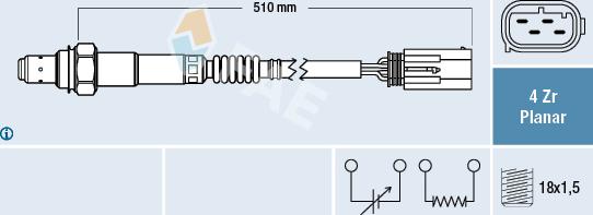 FAE 77428 - Лямбда-зонд, датчик кислорода autospares.lv