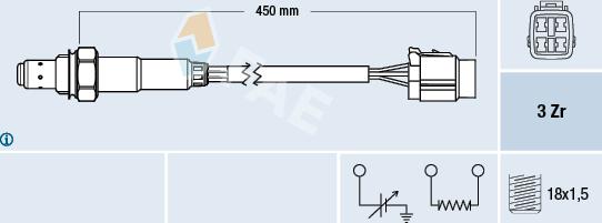 FAE 77478 - Лямбда-зонд, датчик кислорода autospares.lv