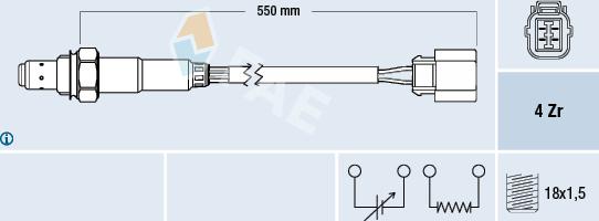 FAE 77473 - Лямбда-зонд, датчик кислорода autospares.lv