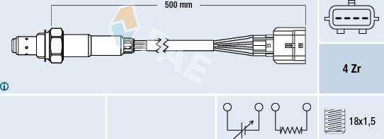 FAE 77584 - Лямбда-зонд, датчик кислорода autospares.lv