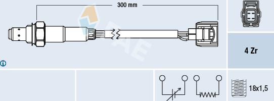 FAE 77585 - Лямбда-зонд, датчик кислорода autospares.lv