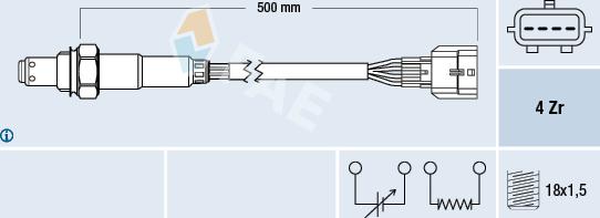 FAE 77582 - Лямбда-зонд, датчик кислорода autospares.lv