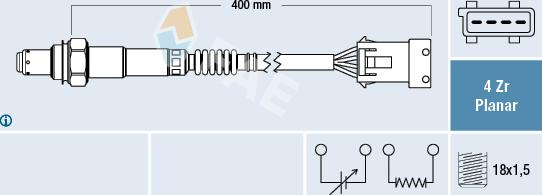 FAE 77640 - Лямбда-зонд, датчик кислорода autospares.lv