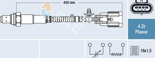 FAE 77662 - Лямбда-зонд, датчик кислорода autospares.lv