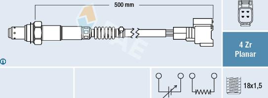 FAE 77603 - Лямбда-зонд, датчик кислорода autospares.lv