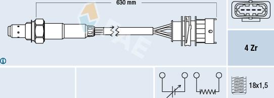 FAE 77156 - Лямбда-зонд, датчик кислорода autospares.lv