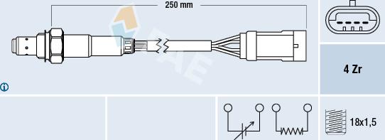 FAE 77151 - Лямбда-зонд, датчик кислорода autospares.lv