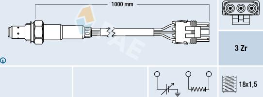 FAE 77119 - Лямбда-зонд, датчик кислорода autospares.lv