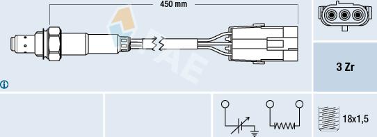 FAE 77114 - Лямбда-зонд, датчик кислорода autospares.lv