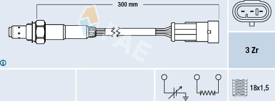 FAE 77121 - Лямбда-зонд, датчик кислорода autospares.lv