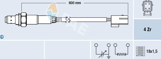 FAE 77179 - Лямбда-зонд, датчик кислорода autospares.lv