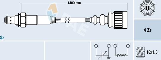 FAE 77175 - Лямбда-зонд, датчик кислорода autospares.lv