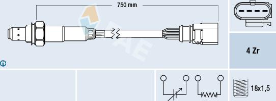 FAE 77399 - Лямбда-зонд, датчик кислорода autospares.lv