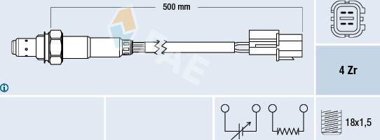 FAE 77344 - Лямбда-зонд, датчик кислорода autospares.lv