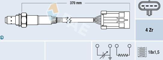 FAE 77309 - Лямбда-зонд, датчик кислорода autospares.lv