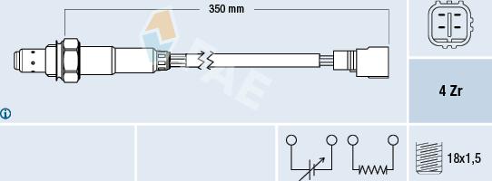 FAE 77385 - Лямбда-зонд, датчик кислорода autospares.lv