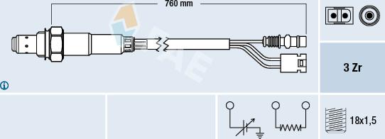 FAE 77381 - Лямбда-зонд, датчик кислорода autospares.lv