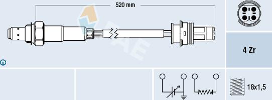 FAE 77335 - Лямбда-зонд, датчик кислорода autospares.lv