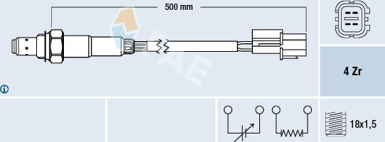 FAE 77292 - Лямбда-зонд, датчик кислорода autospares.lv