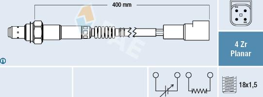 FAE 77244 - Лямбда-зонд, датчик кислорода autospares.lv