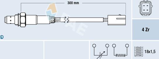 FAE 77254 - Лямбда-зонд, датчик кислорода autospares.lv