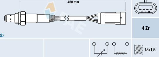 FAE 77207 - Лямбда-зонд, датчик кислорода autospares.lv