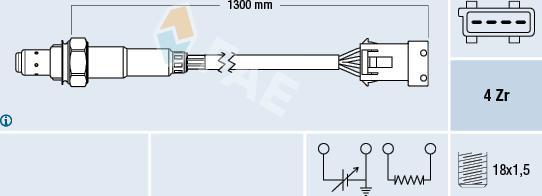 FAE 77210 - Лямбда-зонд, датчик кислорода autospares.lv