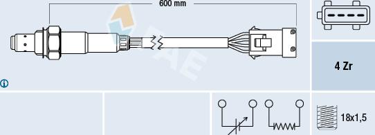 FAE 77281 - Лямбда-зонд, датчик кислорода autospares.lv