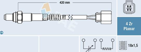 FAE 77288 - Лямбда-зонд, датчик кислорода autospares.lv