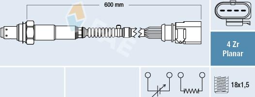 FAE 77704 - Лямбда-зонд, датчик кислорода autospares.lv