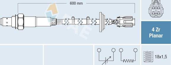 FAE 77701 - Лямбда-зонд, датчик кислорода autospares.lv