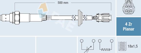 FAE 77707 - Лямбда-зонд, датчик кислорода autospares.lv