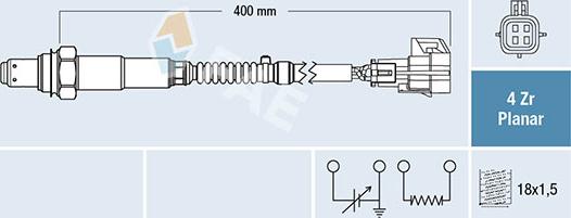 FAE 77778 - Лямбда-зонд, датчик кислорода autospares.lv