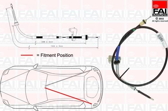 FAI AutoParts FBC0007 - Тросик, cтояночный тормоз autospares.lv